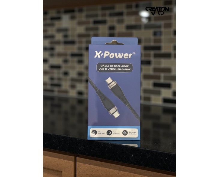 Chargeur USB-C Vers USB-C 60W X Power | Création Vap Chargeur USB-C Vers USB-C 60W X Power | Création Vap