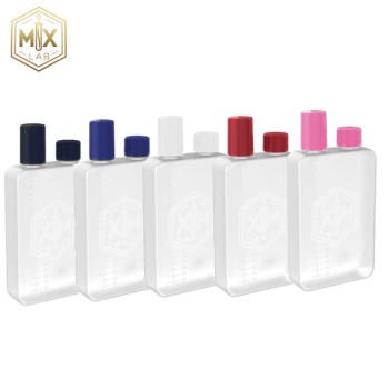 Fiole Dual Fill 50/75/100 ml Blanc– MX Lab anti-fuite, graduée, embout fin | Création Vap