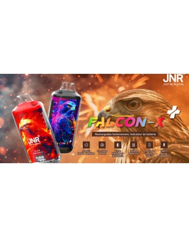 Puff JNR Falcon-X 28K Rechargeable – 950 mAh – 10 ml – Double Mesh 1,2Ω | Création Vap